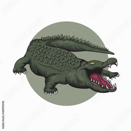 ferocious alligator vector illustration