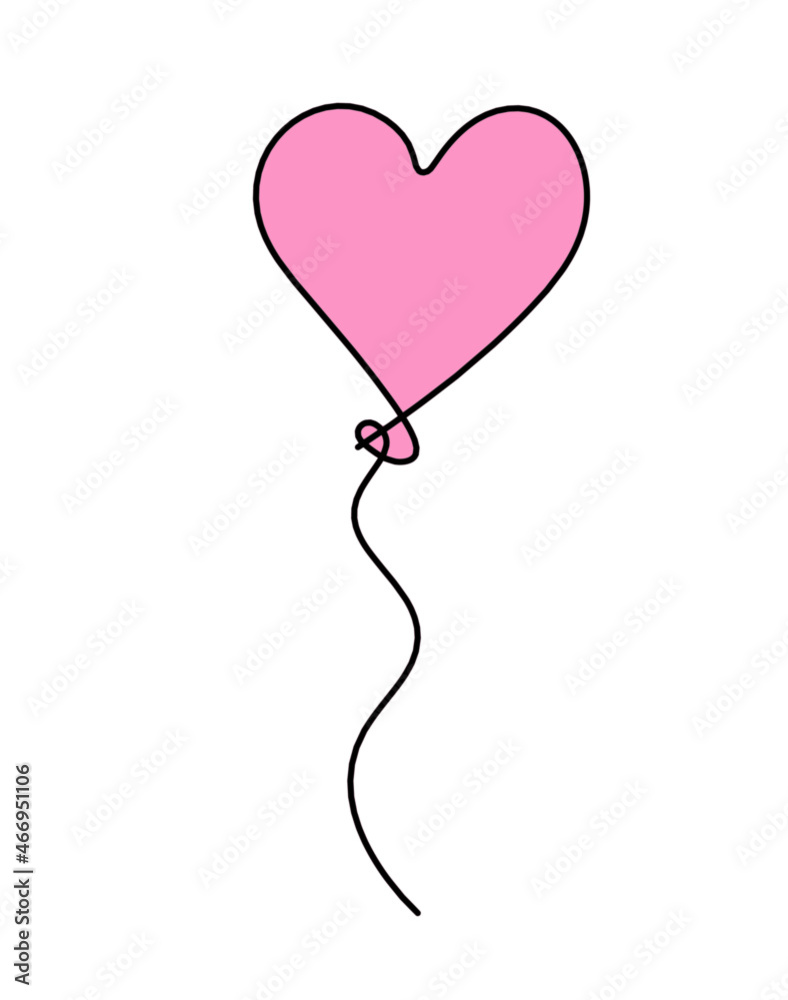Abstract color air balloon as line drawing on white background. Vector Abstract color air balloon as line drawing on white background. Vector