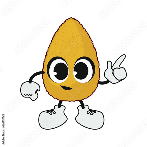 coxinha. brazilian fried chicken food. snack food mascot illustration. eps 10