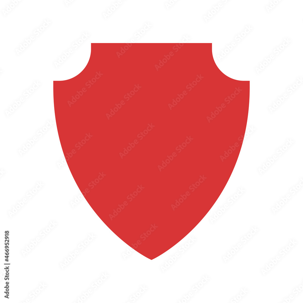 Shield vector icon. Red symbol Shield vector icon. Red symbol