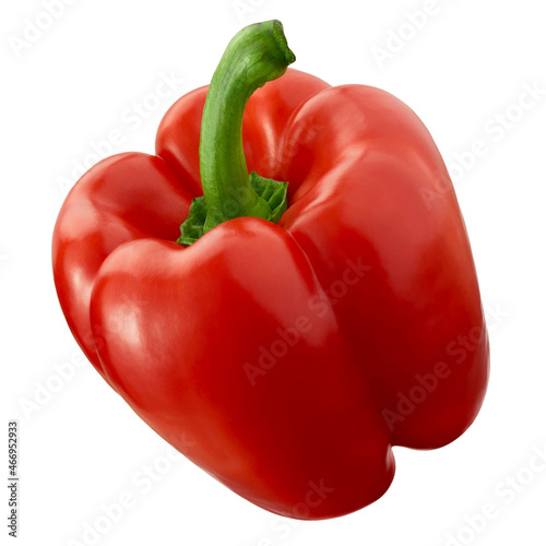 Red sweet bell pepper isolated on white background 