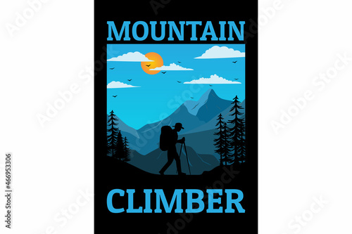 Mountain climber design vintage retro