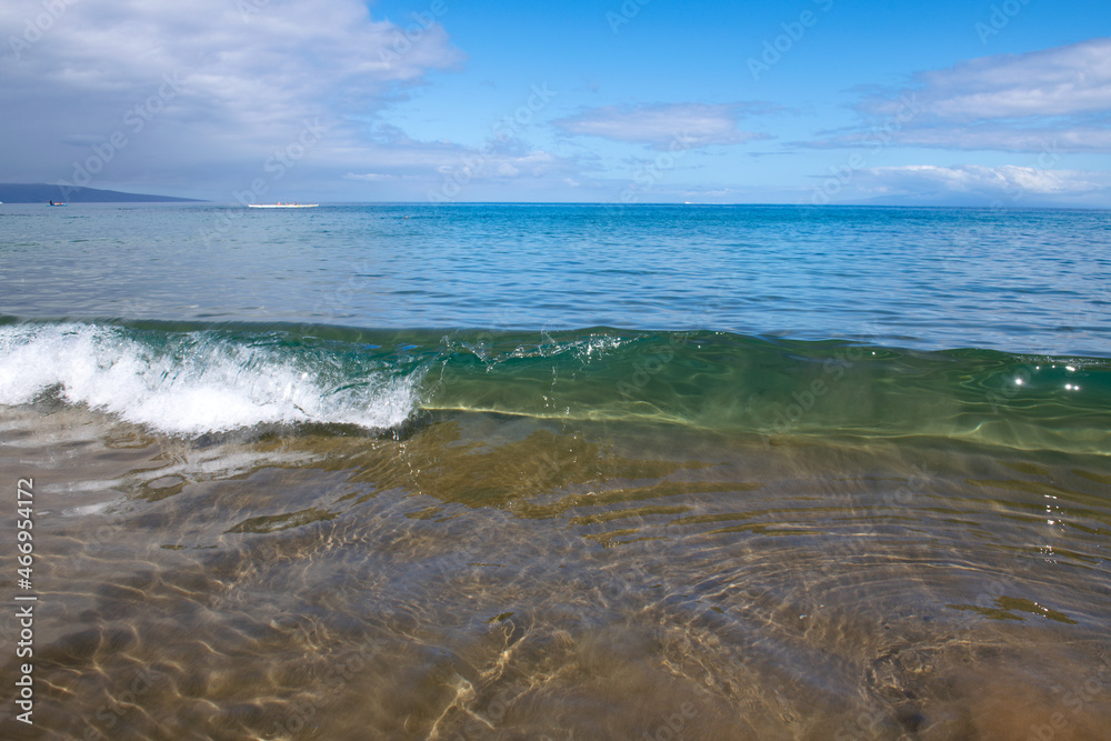 Tropical beach scene. Sea view from summer beach with sky. Coastal landscape. Tropical beach scene. Sea view from summer beach with sky. Coastal landscape.