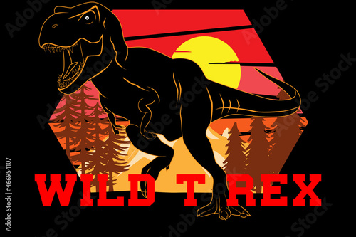 Wild t rex design vintage retro