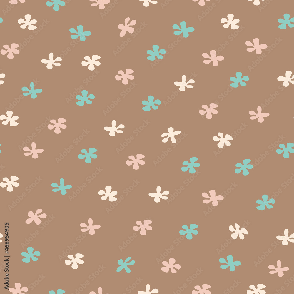 Vector seamless pattern with flowers. Cute design with hand drawn flowers. Vector seamless pattern with flowers. Cute design with hand drawn flowers.