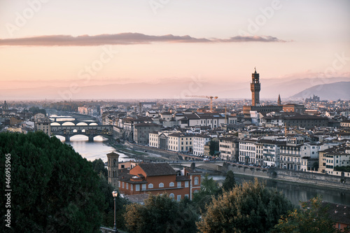 the sunset in Firenze (Florence) from the high