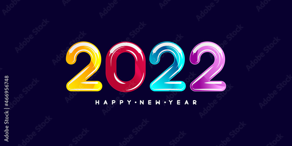 Happy New Year. Lettering text for Happy New Year
