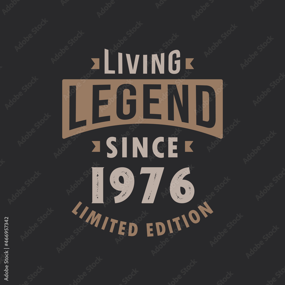 Living Legend since 1976 Limited Edition. Born in 1976 vintage typography Design.