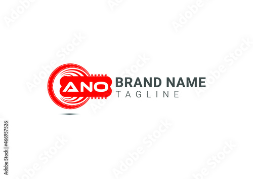 ANO letter logo and icon design template