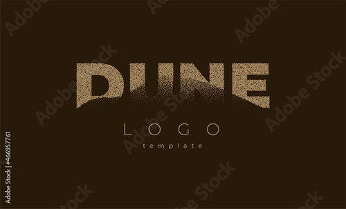 Dune Logo beige color noise effect sand logotype company vector