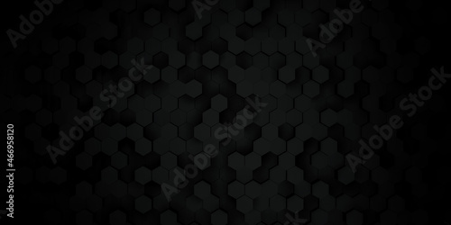 3D hexagon abstract background. Beautiful dark color.