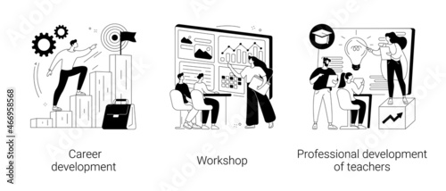 New skills gain abstract concept vector illustrations.
