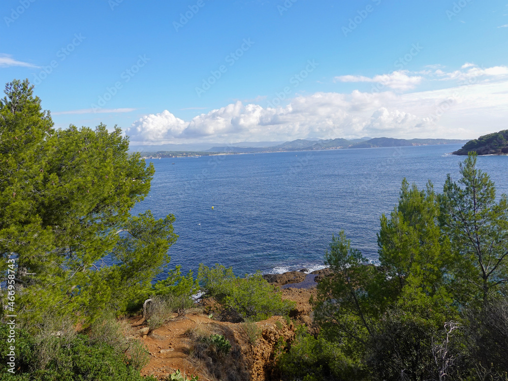 Panorama of the Mediterranean Sea from the Mugel park, in La Ciotat.