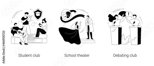 After-school activity abstract concept vector illustrations.