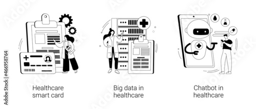 Technology in medicine abstract concept vector illustrations.