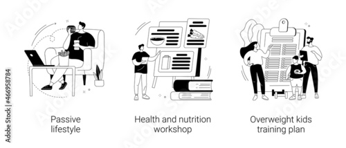 Break unhealthy habits abstract concept vector illustrations.