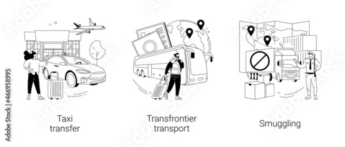 Crossing border abstract concept vector illustrations.