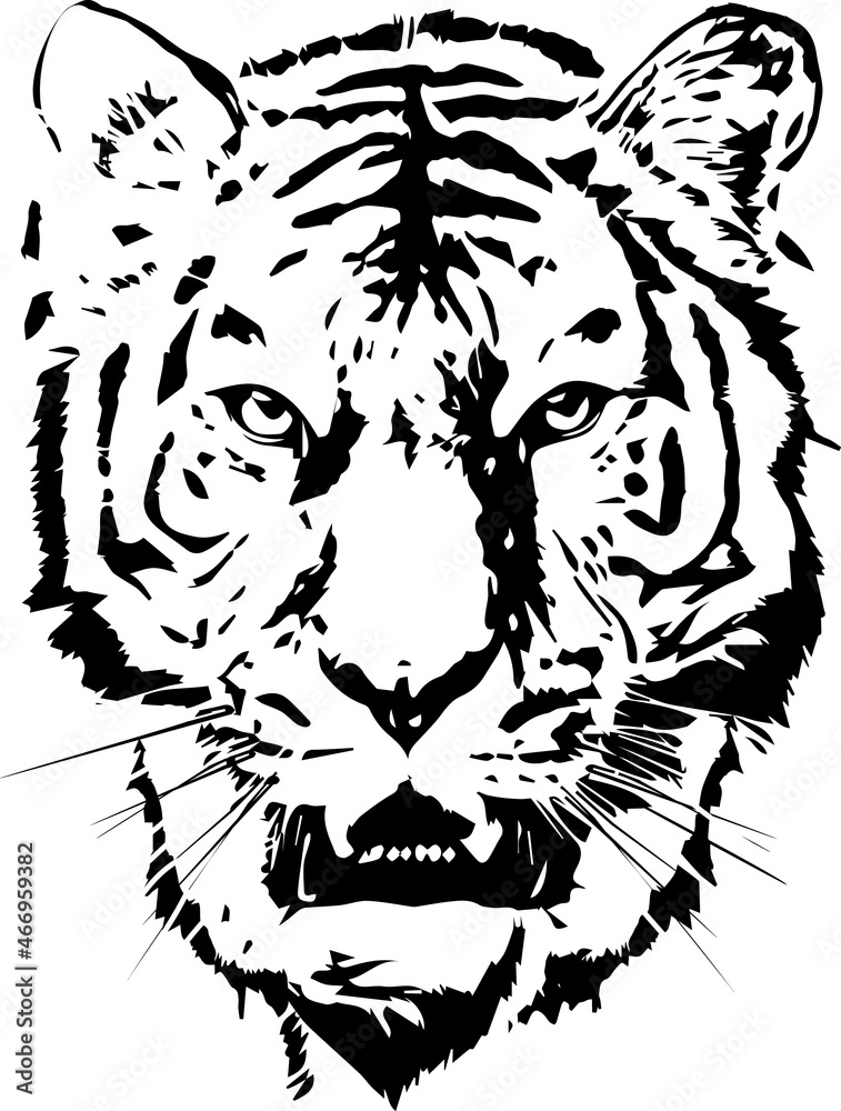 tiger head silhouette