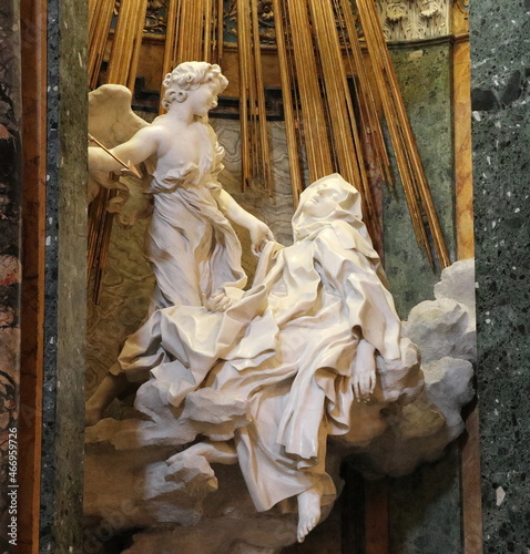 The Ecstasy of Saint Teresa of Avila Bernini Sculpture at the Santa Maria della Vittoria Church in Rome, Italy