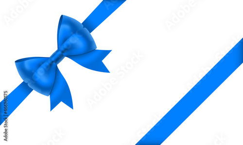 リボン　プレゼント　青色　高級感　飾り　贈り物　素材