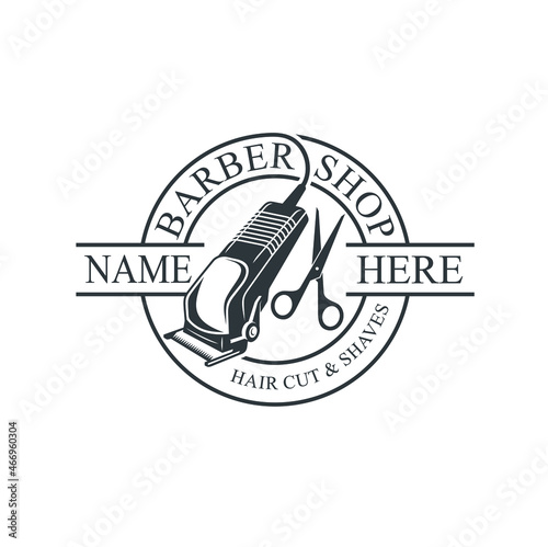 illustration of barber shop badge