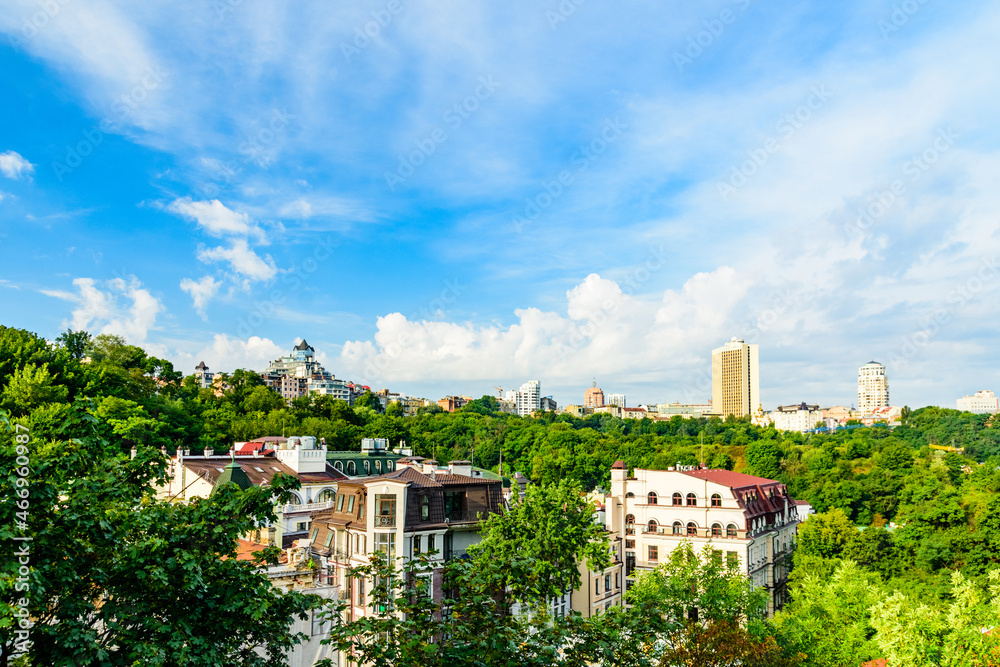 Obraz premium View on a residential buildings in Kiev, Ukraine. Cityscape