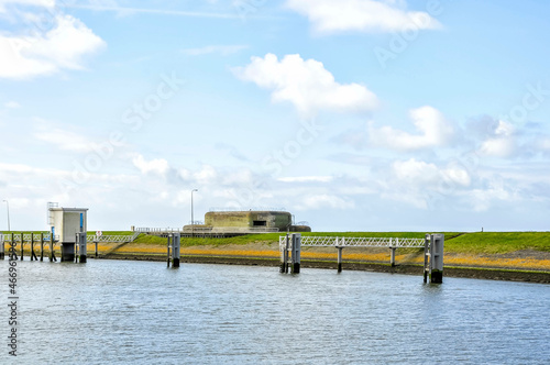 The Stelling Kornwerderzand was a defensive line on the Afsluitdijk near Kornwerderzand in the province of Friesland at the time of the German attack on the Netherlands in 1940. Holland, Europe photo