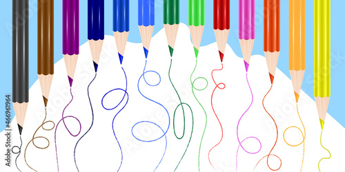 background with colorful pencils