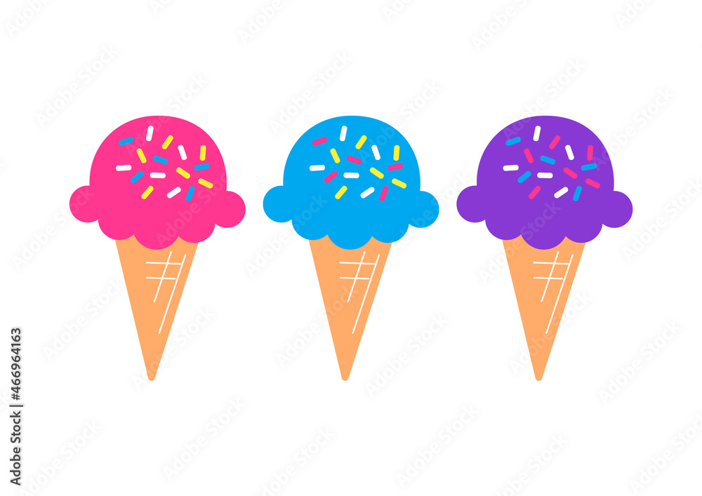 カラフルなアイスクリームのベクターイラスト Stock Vector Adobe Stock