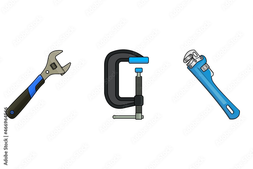 3D render illustration, Amazing picture of building tools with white blurry shadow background 3D render illustration, Amazing picture of building tools with white blurry shadow background