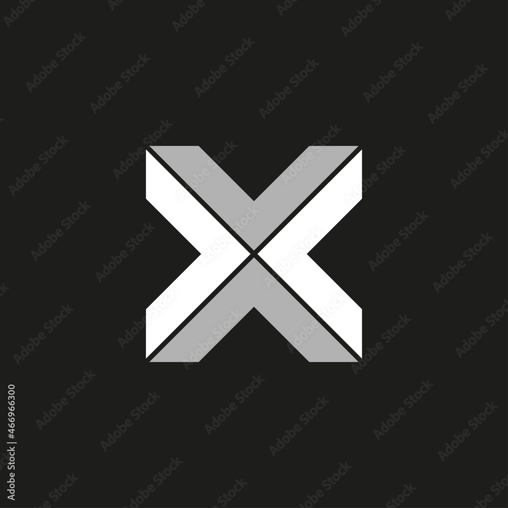 initial logo X or letter X logo alphabet, very suitable for a finance business logo or business property or other business, can also be used as a game or technology community logo