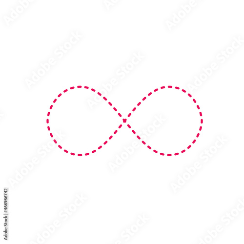 infinity symbol, simple icon dashed line. dotted icon. Stock vector illustration isolated on white background