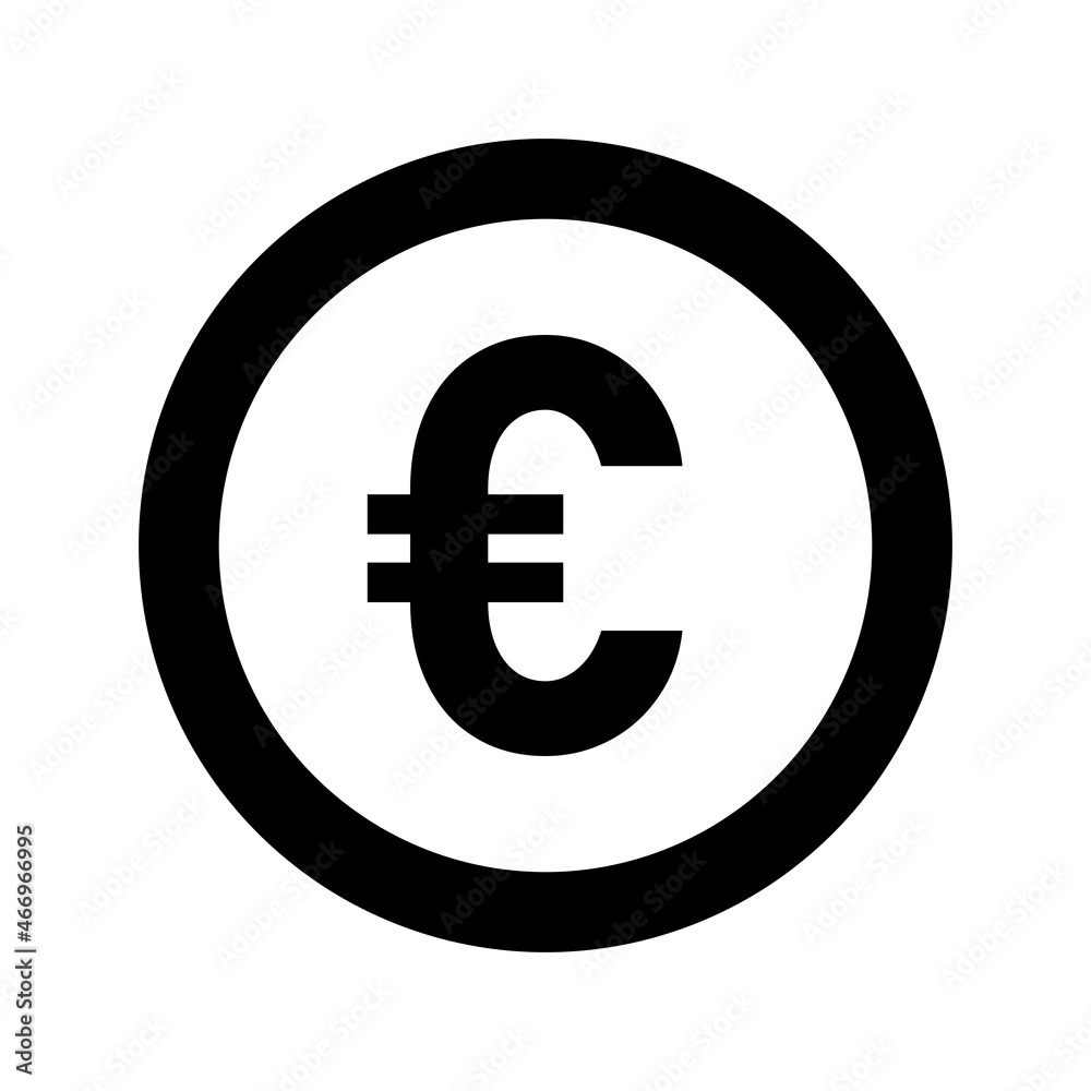 Euro European Currency Money Sign in a Circle Icon. Vector Image. Euro European Currency Money Sign in a Circle Icon. Vector Image.