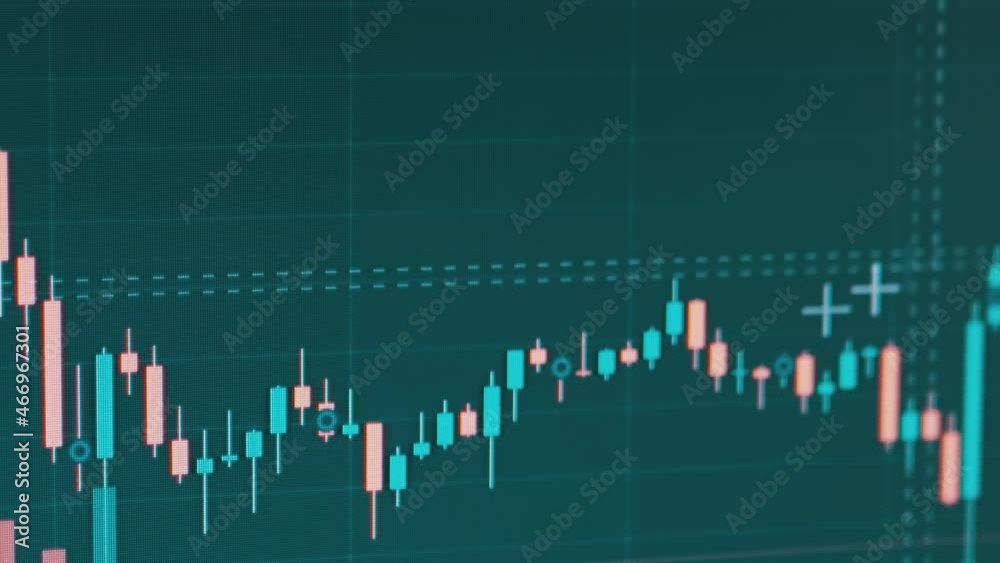 Candlestick Chart Movement Cryptocurrency on Monitor Screen PC. Stock Exchange. A trader analyzes a graph of cryptocurrency on a notebook, drives cursor on a grid diagram. Trading. Stock market. Candlestick Chart Movement Cryptocurrency on Monitor Screen PC. Stock Exchange. A trader analyzes a graph of cryptocurrency on a notebook, drives cursor on a grid diagram. Trading. Stock market.