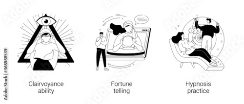 Extrasensory ability abstract concept vector illustrations.