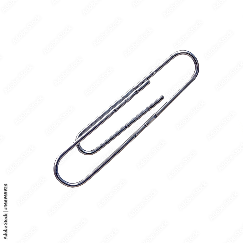 Metal paper clips isolated on a white background Metal paper clips isolated on a white background
