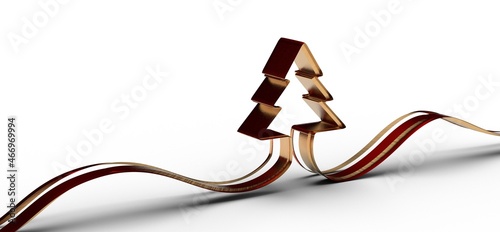 Tableau sur toile modern merry christmas card modern 3d minimal