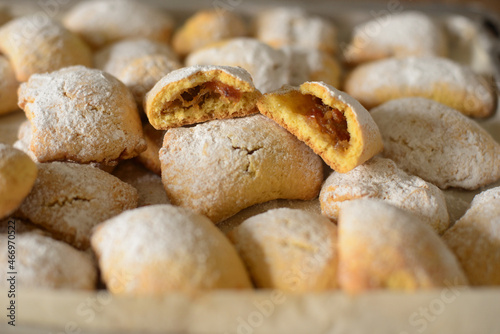 Traditional homemade cookies. Tipical iatlian pastry.