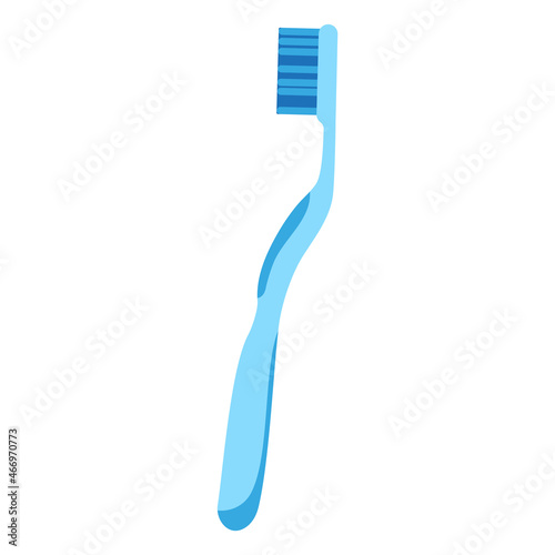 Vector cartoon blue manual toothbrush.