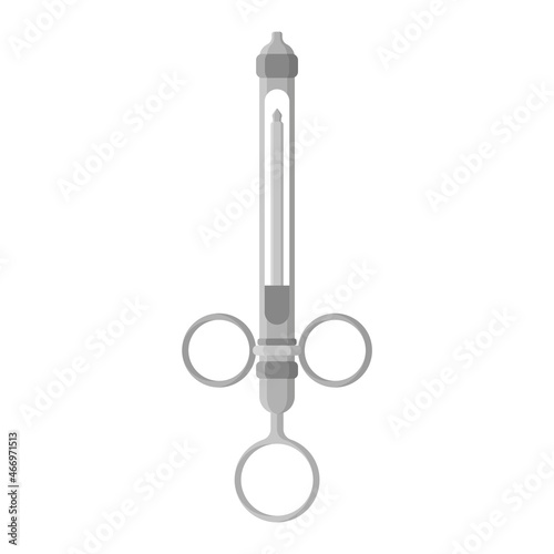 Vector cartoon dental metal syring for anesthesia or medicine.