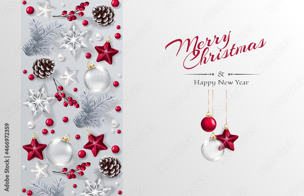 Christmas decorative background with festive decoration elements. New Year concept. Christmas decorative background with festive decoration elements. New Year concept.