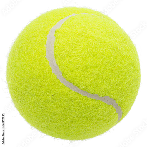 Green tennis ball, isolated on white background