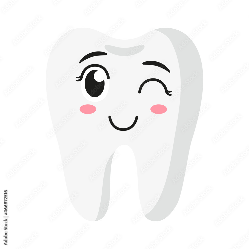 Vector cartoon cute wink characters of tooth. Vector cartoon cute wink characters of tooth.