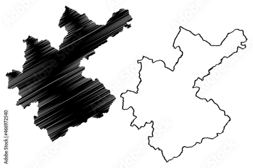 Sawai Madhopur district (Rajasthan State, Republic of India) map vector illustration, scribble sketch Sawai Madhopur map photo