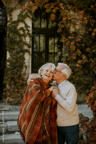 Senior couple embracing in ...
