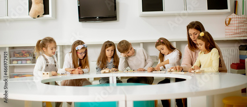 Group of cute little kids p...