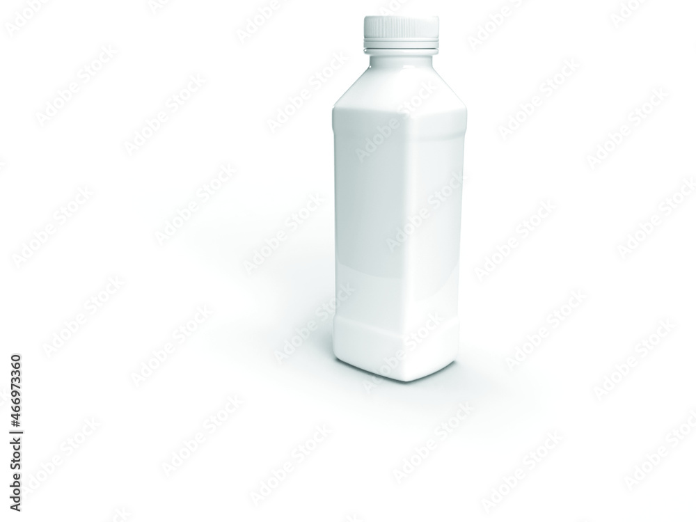 White Empty Blank Three Dimensional Plastic Bottle White Empty Blank Three Dimensional Plastic Bottle