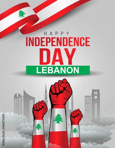 happy independence day Lebanon greetings. vector illustration design