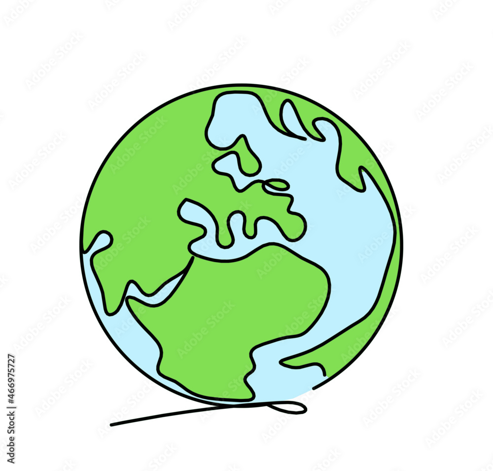 Abstract color planet Earth as line drawing on white as background. Vector Abstract color planet Earth as line drawing on white as background. Vector