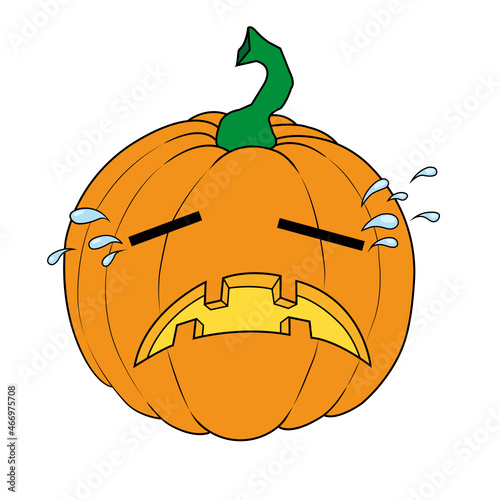dibujo de calabaza halloween llorando